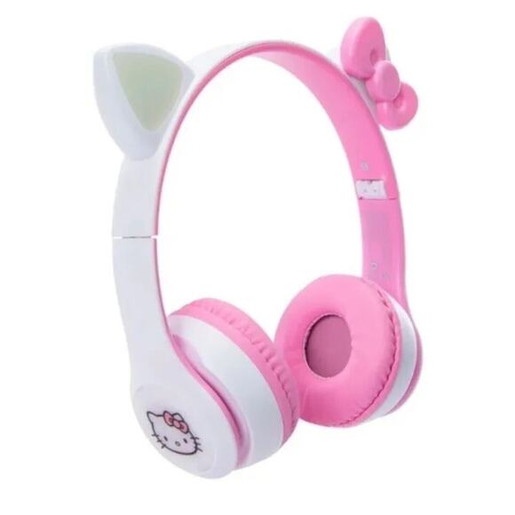 Hello Kitty Wireless Light Up Headphones Bluetooth White Sanrio New - Picture 4 of 4